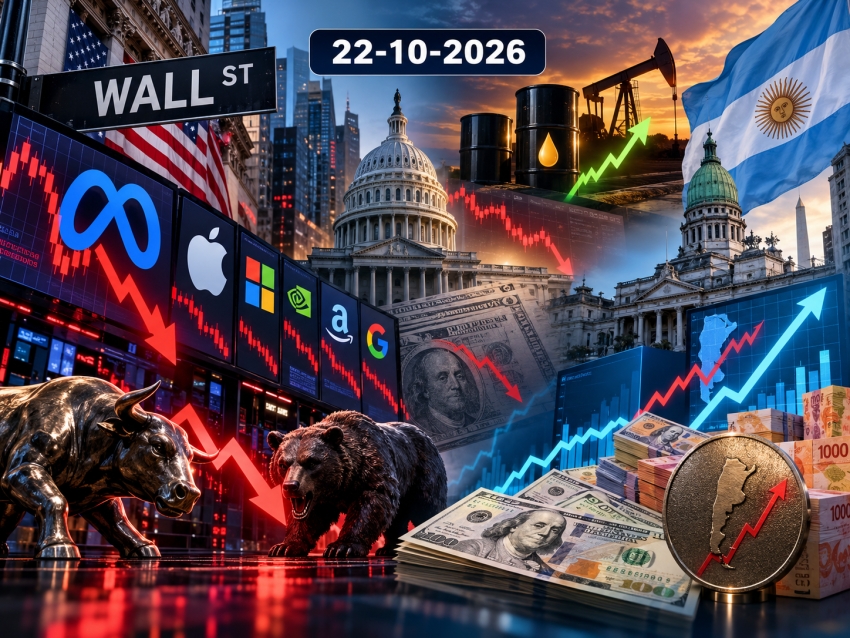 Wall Street se desplom&oacute; por la ca&iacute;da tecnol&oacute;gica, mientras el riesgo pa&iacute;s argentino alcanz&oacute; los 702 puntos