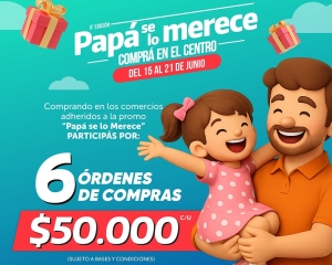 “Papá se lo Merece: Comprá en el Centro”: así es la promo con más de 15 comercios adheridos